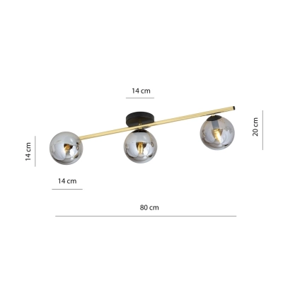 Lampa sufitowa  SPLENDI 3 BL GRAFIT 1246/3 EMIBIG