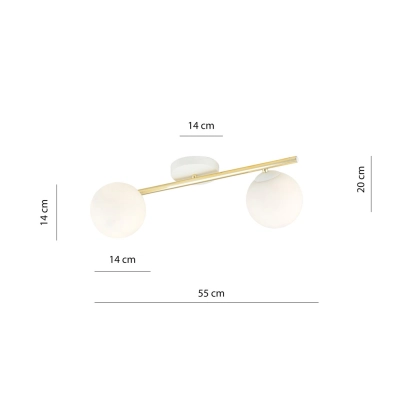 Lampa sufitowa  SPLENDI 2 WH OPAL 1249/2 EMIBIG