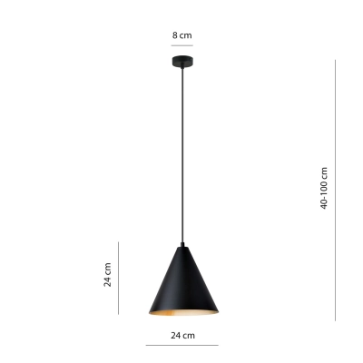 Lampa wisząca REBEL 1 BLACK/GOLD 1271/1 EMIBIG