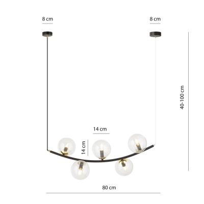 Lampa wisząca RITZ 5 BL TRANSPARENT 1296/5 EMIBIG