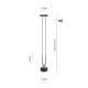 Lampa wisząca GLAM 1 BLACK/STRIPE 1113/1 EMIBIG