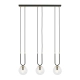 Lampa wisząca GLAM 3 BLACK/TRANSPARENT 1114/3 EMIBIG