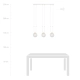 Lampa wisząca GLAM 3 WHITE/TRANSPARENT 1116/3 EMIBIG