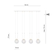 Lampa wisząca GLAM 4 WHITE/TRANSPARENT 1116/4 EMIBIG