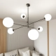 Żyrandol LINEAR 6 BLACK/OPAL 1169/6 EMIBIG