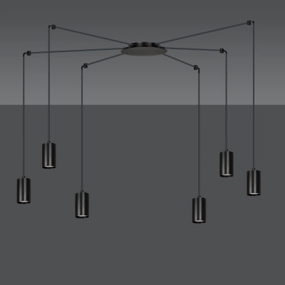 Lampa wisząca  TRAKER 6 BL/BLACK 524/6 EMIBIG