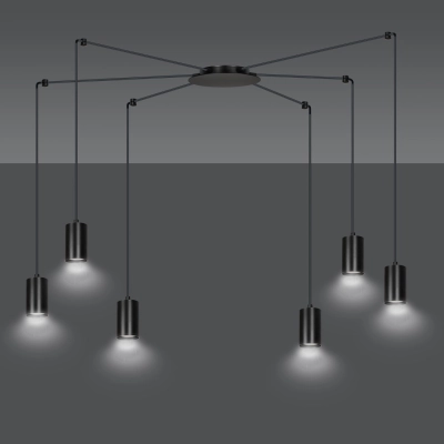 Lampa wisząca  TRAKER 6 BL/BLACK 524/6 EMIBIG