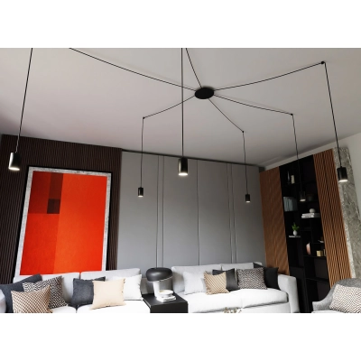 Lampa wisząca  TRAKER 6 BL/BLACK 524/6 EMIBIG