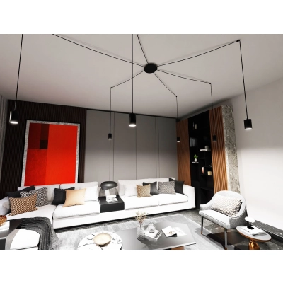 Lampa wisząca  TRAKER 6 BL/BLACK 524/6 EMIBIG