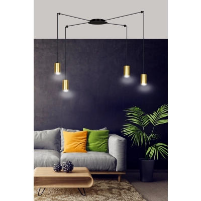 Lampa wisząca  TRAKER 4 BL/GOLD 526/4 EMIBIG
