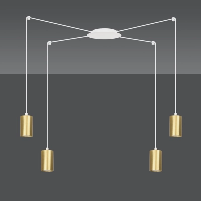 Lampa wisząca  TRAKER 4 WH/GOLD 527/4 EMIBIG