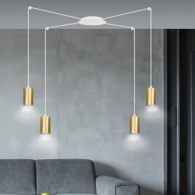 Lampa wisząca  TRAKER 4 WH/GOLD 527/4 EMIBIG