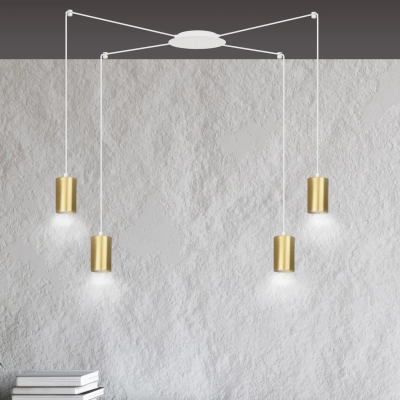 Lampa wisząca  TRAKER 4 WH/GOLD 527/4 EMIBIG