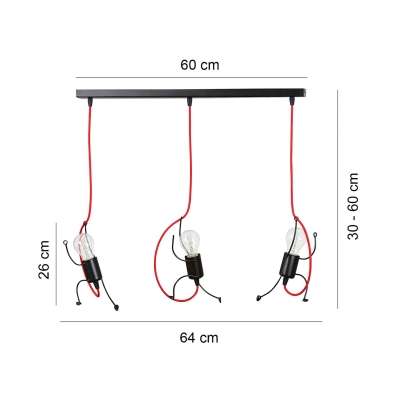 Lampa wisząca BOBI 3 BLACK 537/3 EMIBIG