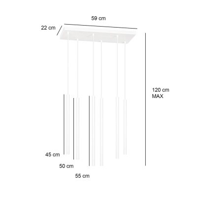 Lampa wisząca  SELTER 6 WHITE 553/6 EMIBIG