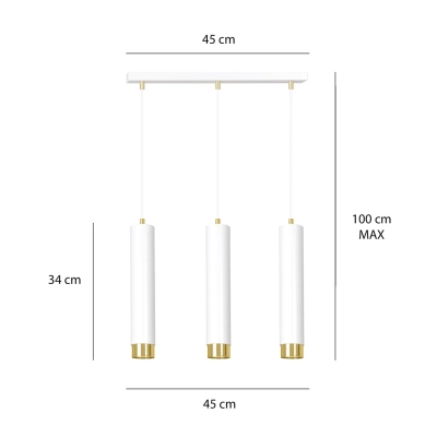 Lampa wisząca  KIBO 3 WH/GOLD 642/3 EMIBIG