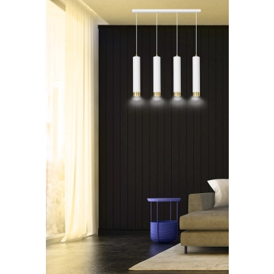 Lampa wisząca  KIBO 4 WH/GOLD 642/4 EMIBIG
