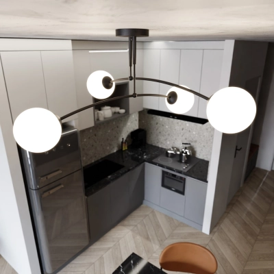 Lampa sufitowa  PREGOS 4 BLACK 670/4 EMIBIG