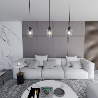 Lampa wisząca  ISTAR 1 BL TRANSPARENT 679/1 EMIBIG