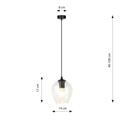 Lampa wisząca  ISTAR 1 BL TRANSPARENT 679/1 EMIBIG