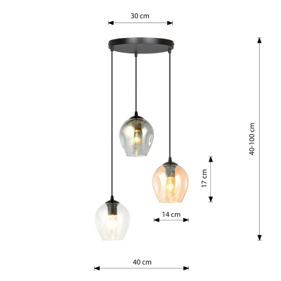 Lampa wisząca  ISTAR 3 BL PREMIUM MIX 682/3PREM EMIBIG