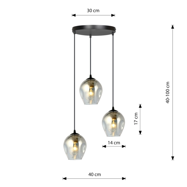 Lampa wisząca  ISTAR 3 BL PREMIUM GRAFIT 680/3PREM EMIBIG