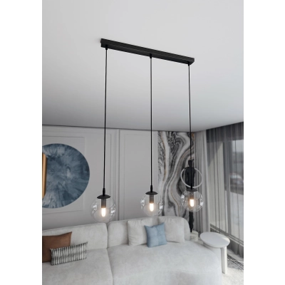 Lampa wisząca  COSMO 3 BL TRANSPARENT 711/3 EMIBIG