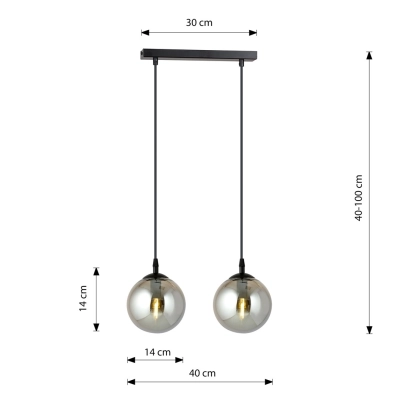 Lampa wisząca  COSMO 2 BL GRAFIT 712/2 EMIBIG