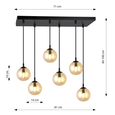 Lampa wisząca  COSMO 6 BL MIODOWY 713/6 EMIBIG