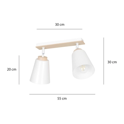 Lampa sufitowa  ATLAS 2 WHITE 724/2 EMIBIG