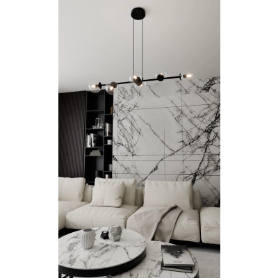 Lampa wisząca  ROSSI 6 BL TRANSPARENT 874/6 EMIBIG