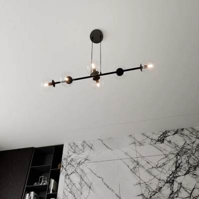 Lampa wisząca  ROSSI 6 BL TRANSPARENT 874/6 EMIBIG