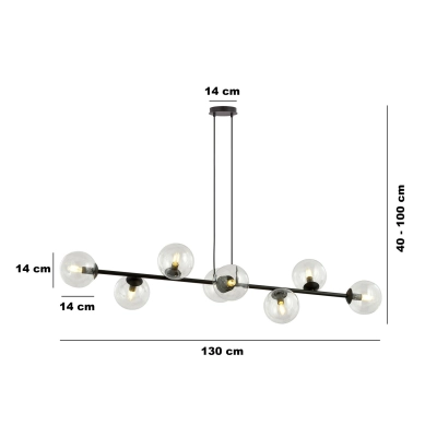 Lampa wisząca  ROSSI 8 BL TRANSPARENT 874/8 EMIBIG