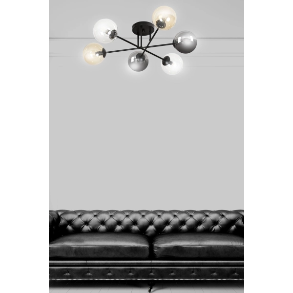 Lampa sufitowa  BRENDI 6B BL MIX 2 834/6B2 EMIBIG