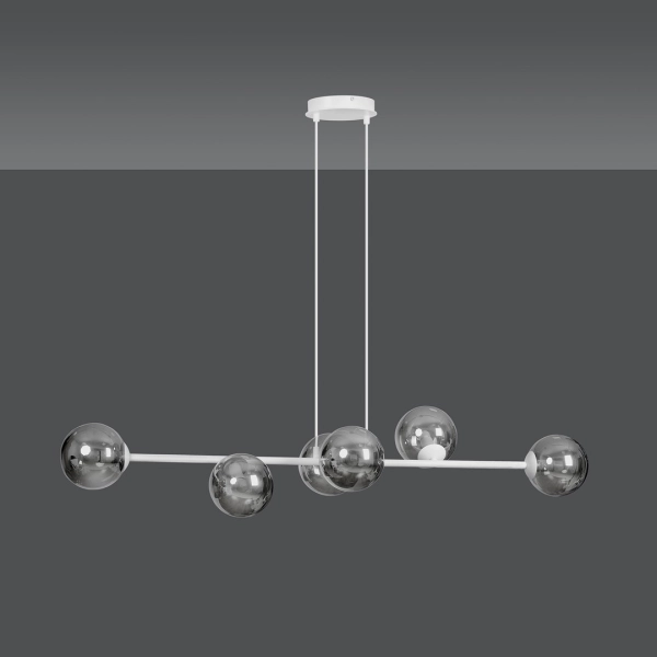 Lampa wisząca  ROSSI 6 WH GRAFIT 878/6 EMIBIG