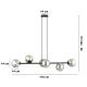 Lampa wisząca  ROSSI 6 BL GRAFIT 875/6 EMIBIG