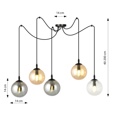 Lampa wisząca  GIGI 5 BL MIX 939/5 EMIBIG