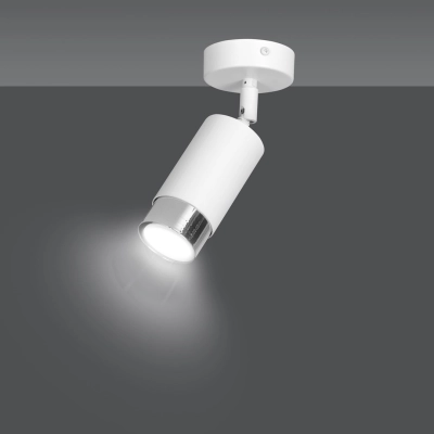 Lampa sufitowa  HIRO 1 WH/CHROME 962/1 EMIBIG