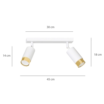 Lampa sufitowa  HIRO 2 WH/GOLD 963/2 EMIBIG