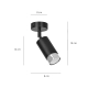 Lampa sufitowa  HIRO 1 BL/CHROME 964/1 EMIBIG